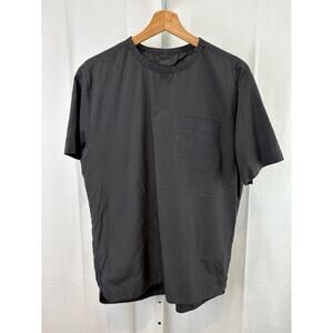 TOPO DESIGN Mens Size M Nylon Ripstop Short Sleeve Pocket Tee Shirt Black